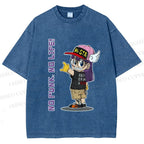 Unisex Arale Norimaki No Punk No Life Printed Washed Tee