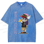 Unisex Arale Norimaki No Punk No Life Printed Washed Tee