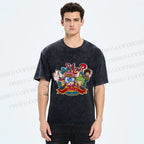 Unisex Arale Norimaki Graffiti Printed Washed Tee