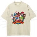 Unisex Arale Norimaki Graffiti Printed Washed Tee