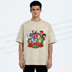 Unisex Arale Norimaki Graffiti Printed Washed Tee