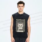 Unisex Purr-Fect I Know Cat Printed Washed Tank Top