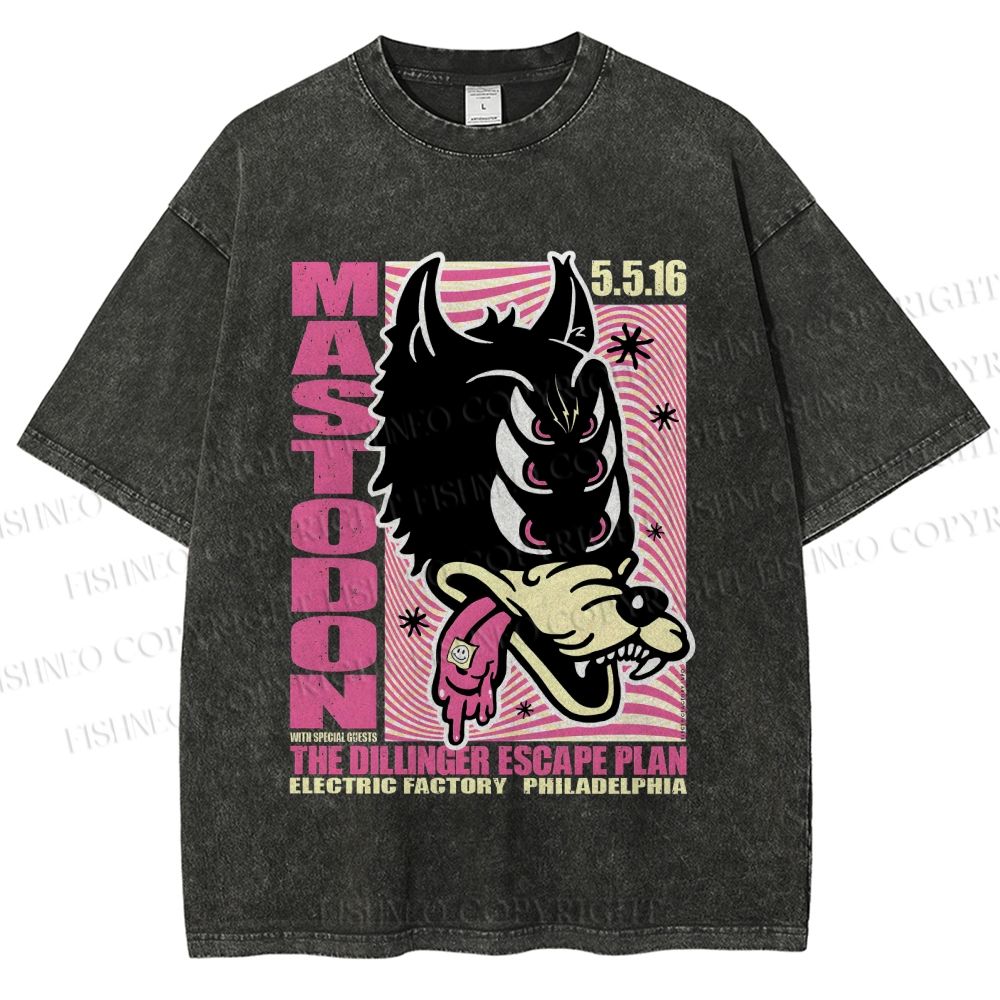 Unisex Mastodon The Dillinger Escape Plan Printed Washed Tee