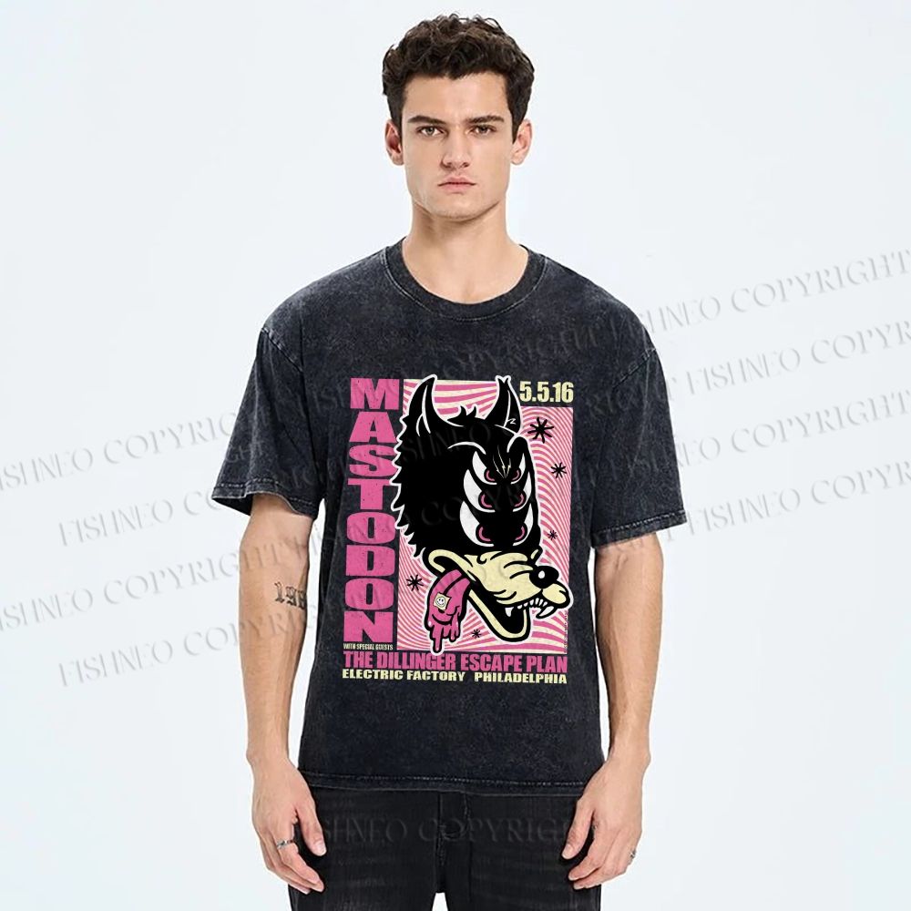 Unisex Mastodon The Dillinger Escape Plan Printed Washed Tee