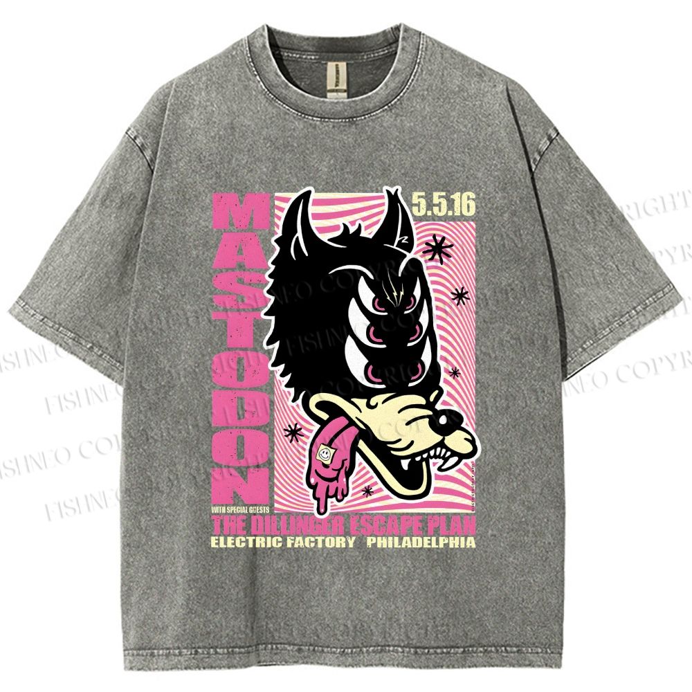 Unisex Mastodon The Dillinger Escape Plan Printed Washed Tee