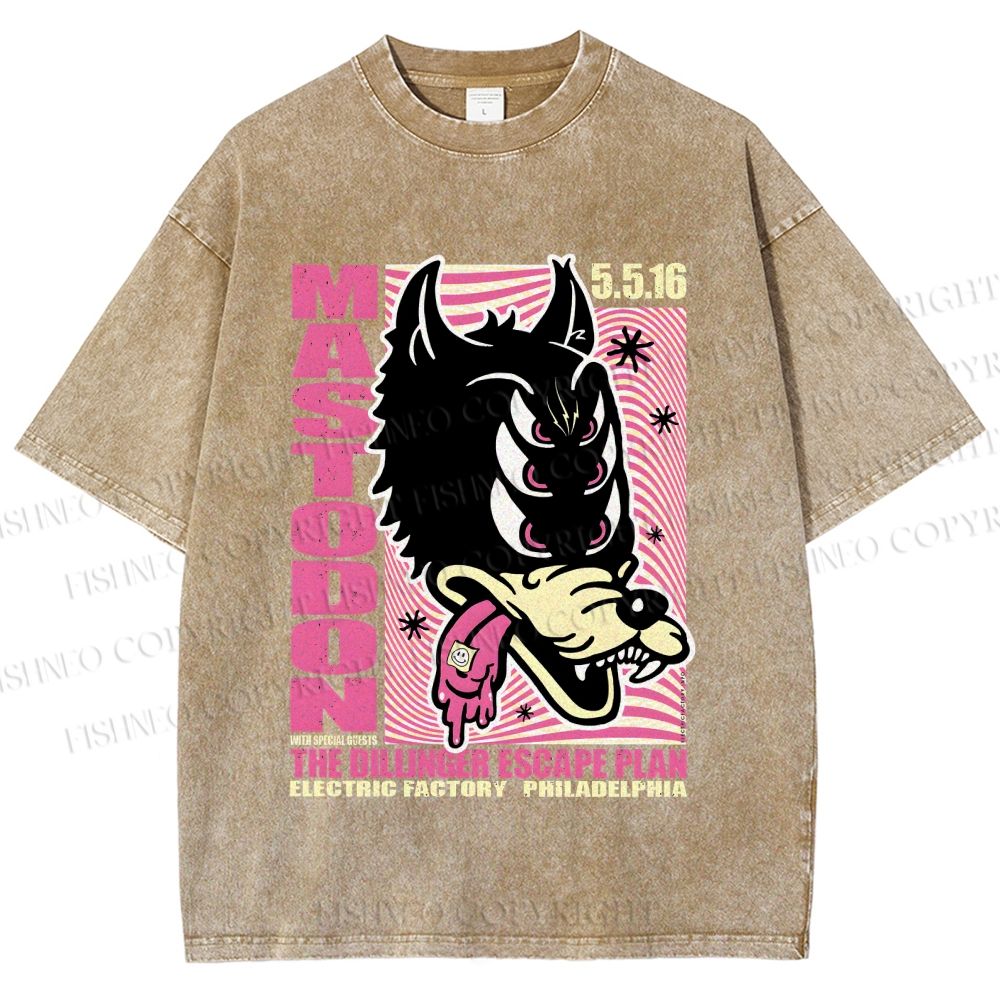 Unisex Mastodon The Dillinger Escape Plan Printed Washed Tee