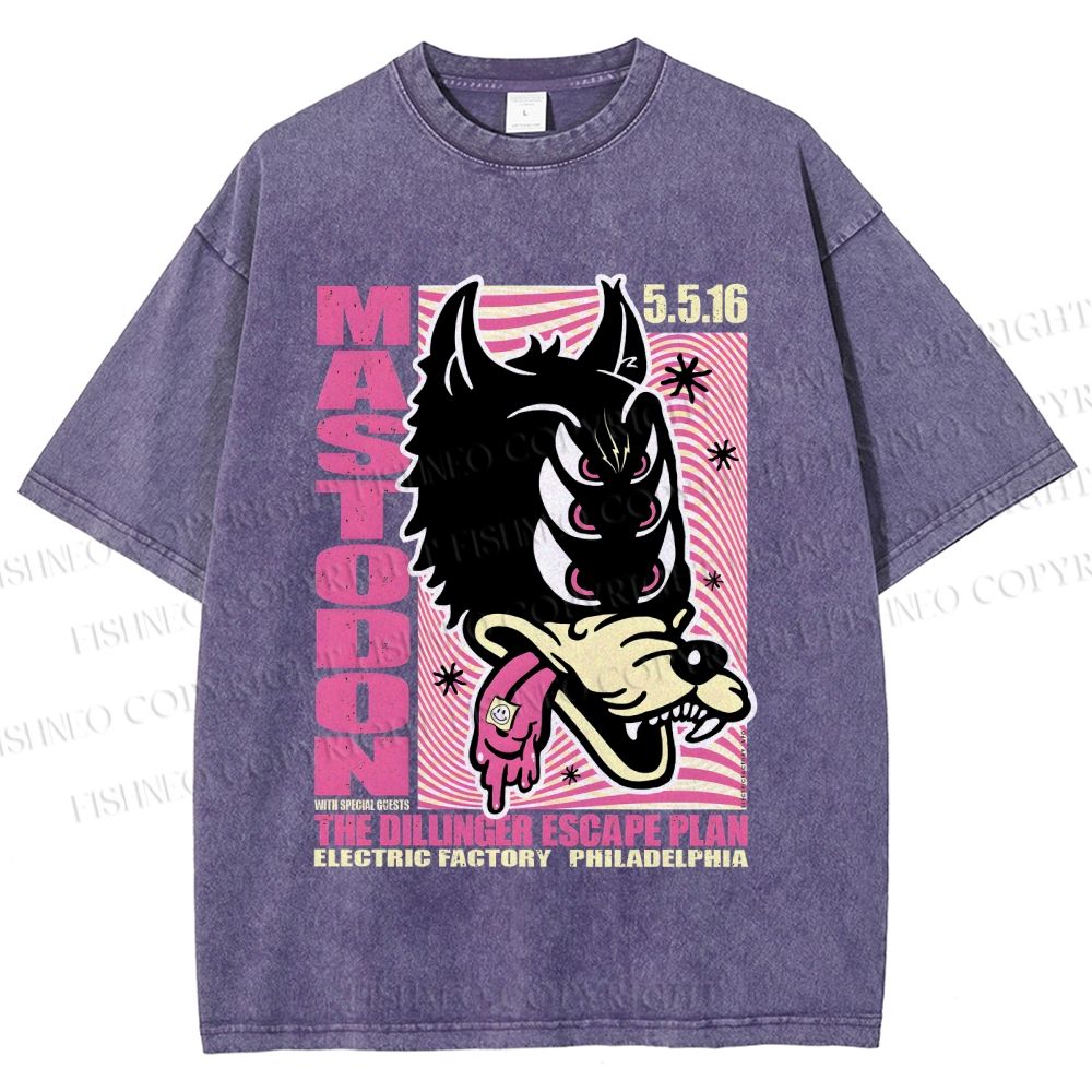 Unisex Mastodon The Dillinger Escape Plan Printed Washed Tee