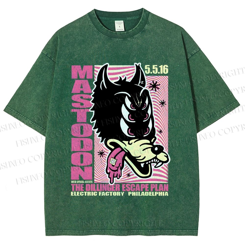 Unisex Mastodon The Dillinger Escape Plan Printed Washed Tee