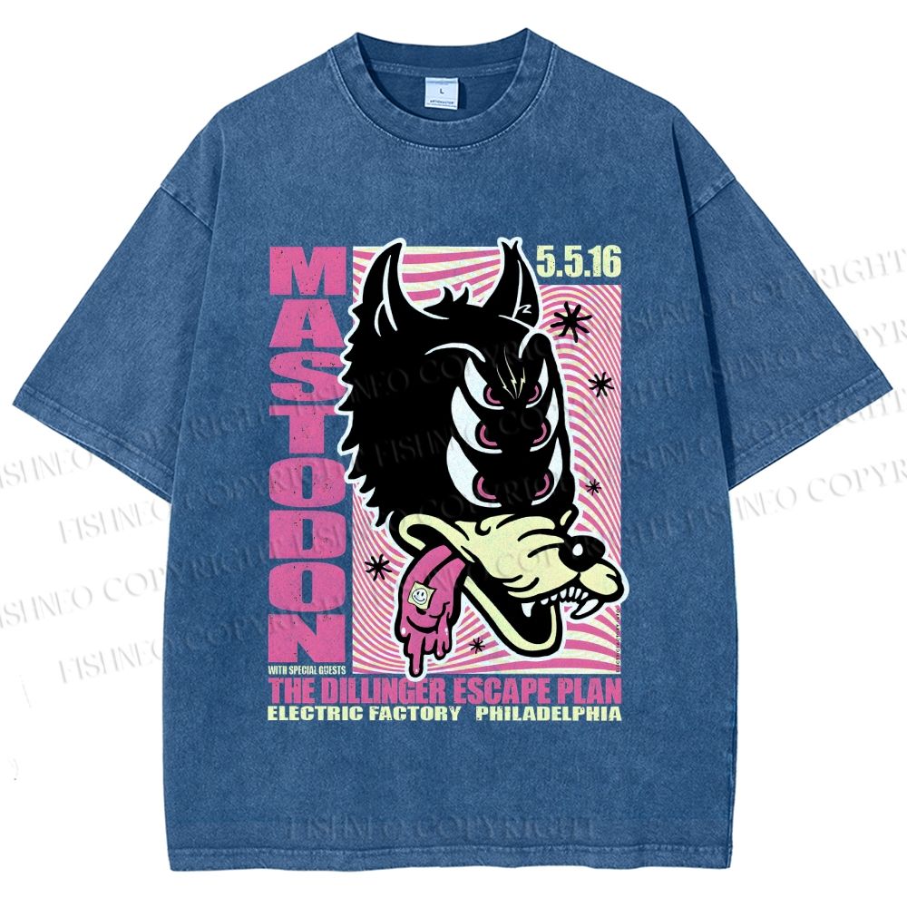 Unisex Mastodon The Dillinger Escape Plan Printed Washed Tee