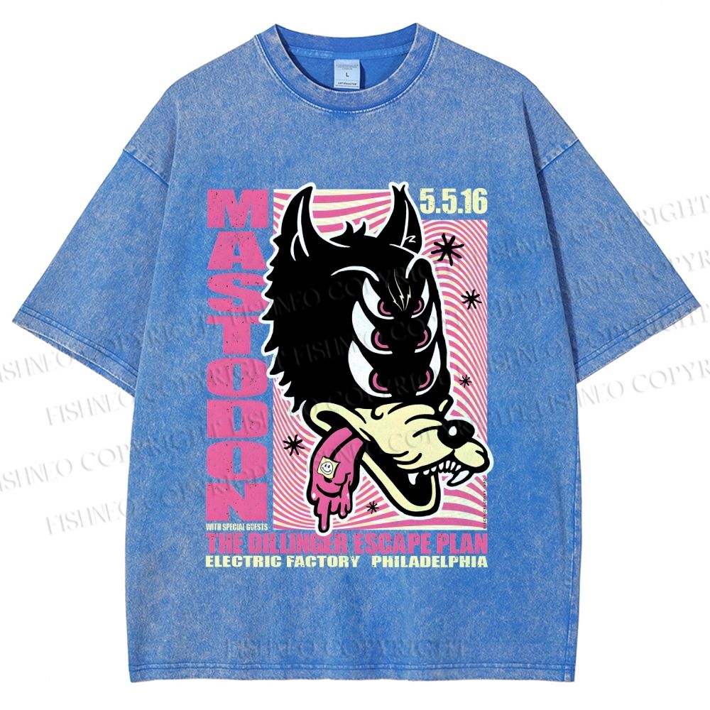 Unisex Mastodon The Dillinger Escape Plan Printed Washed Tee