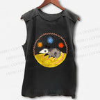 Unisex Cute Opossum Printed Washed Tank Top