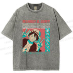 Unisex Monkey D. Luffy Printed Washed Tee