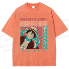 Unisex Monkey D. Luffy Printed Washed Tee