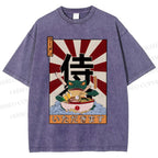 Unisex Ramen Bowl Illustration Printed Washed Tee