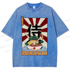 Unisex Ramen Bowl Illustration Printed Washed Tee