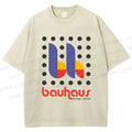 Unisex Bauhaus Design Printed Washed Tee