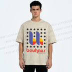 Unisex Bauhaus Design Printed Washed Tee