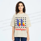 Unisex Bauhaus Design Printed Washed Tee