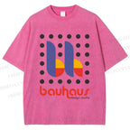 Unisex Bauhaus Design Printed Washed Tee