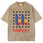 Unisex Bauhaus Design Printed Washed Tee