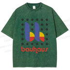 Unisex Bauhaus Design Printed Washed Tee