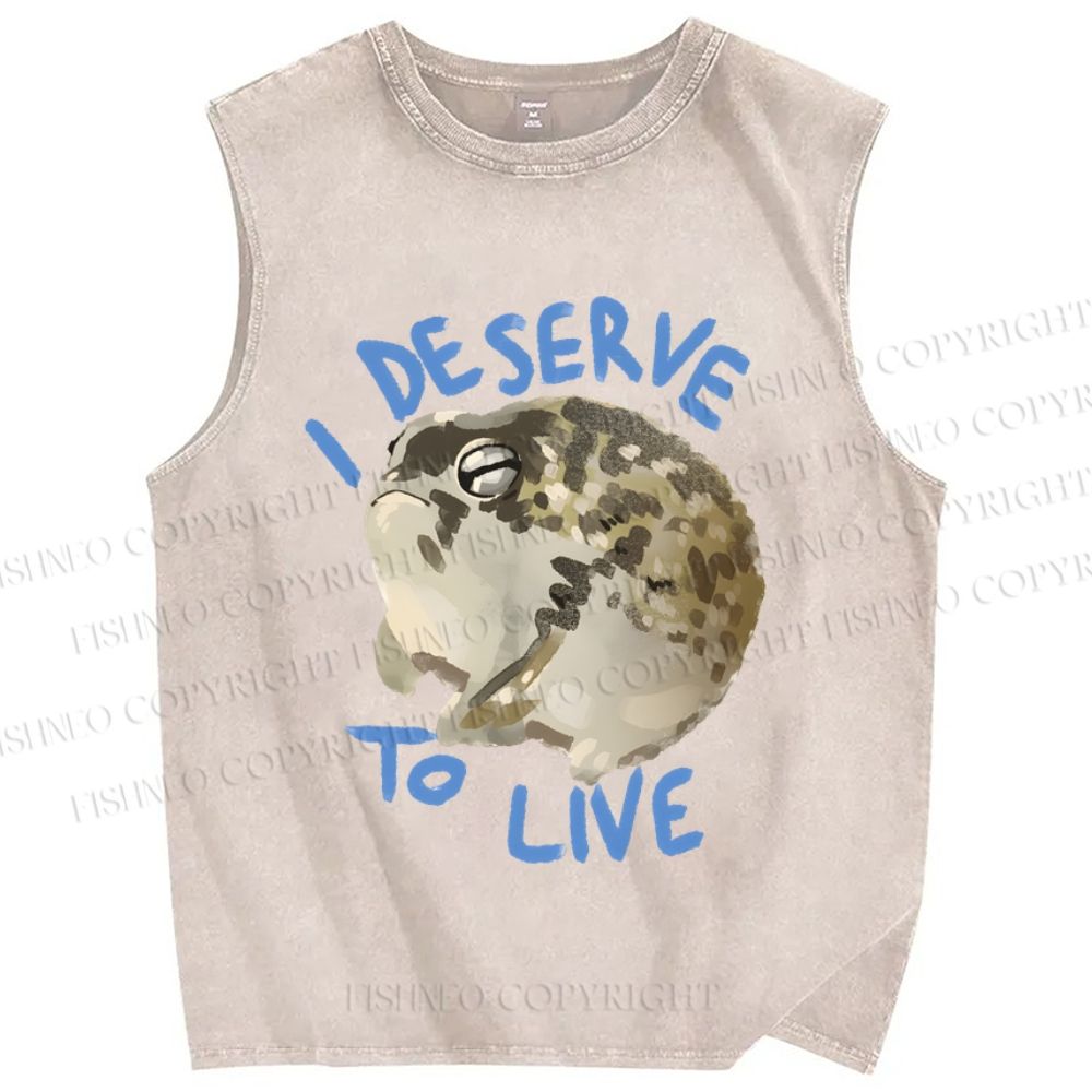 Unisex Desert Rain Frog Printed Washed Tank Top