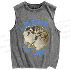 Unisex Desert Rain Frog Printed Washed Tank Top