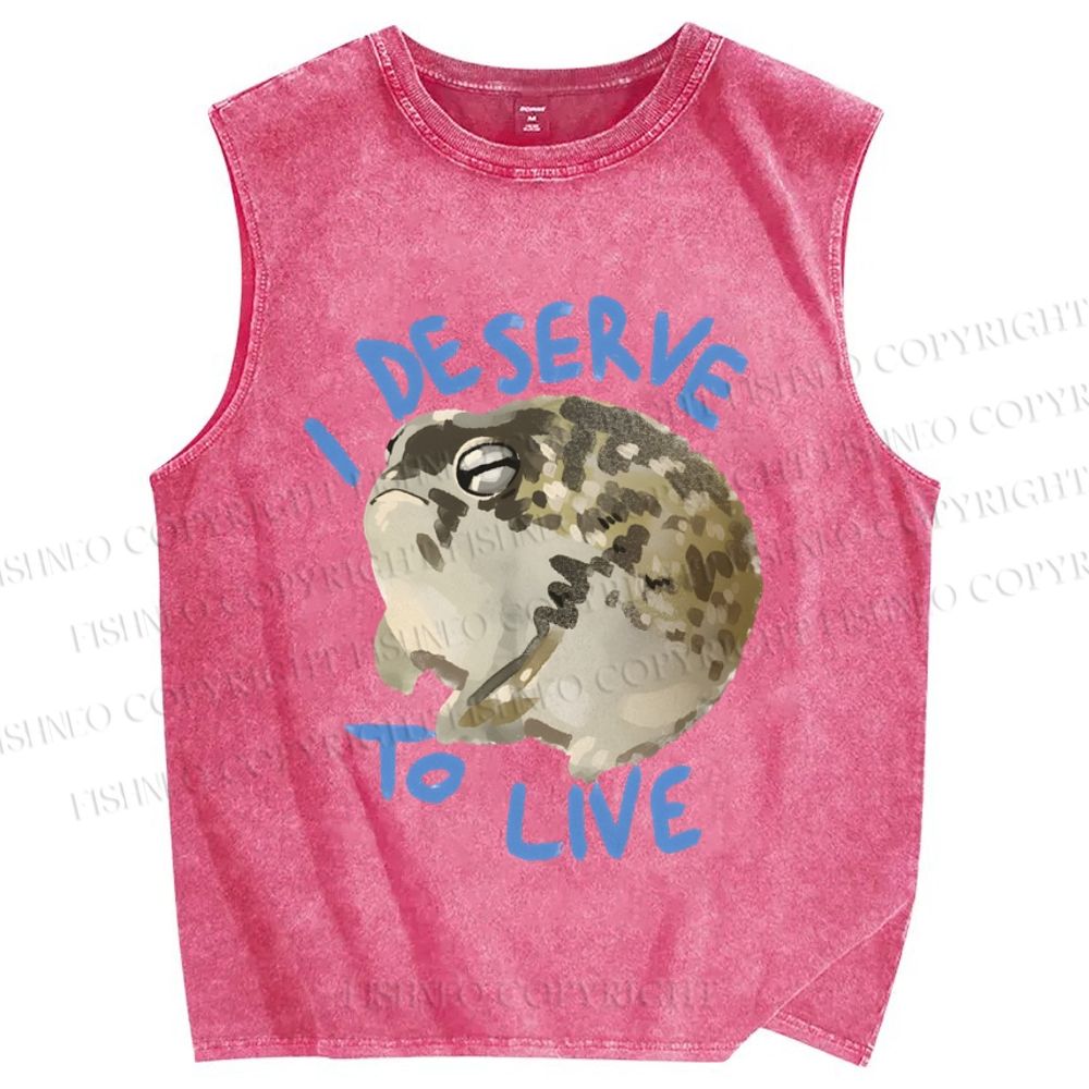Unisex Desert Rain Frog Printed Washed Tank Top