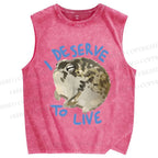 Unisex Desert Rain Frog Printed Washed Tank Top