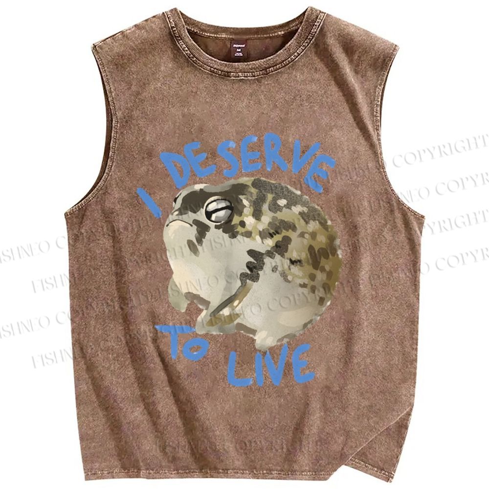Unisex Desert Rain Frog Printed Washed Tank Top