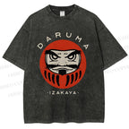 Unisex Daruma Printed Washed Tee