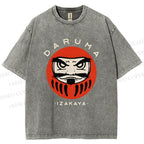 Unisex Daruma Printed Washed Tee
