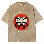 Unisex Daruma Printed Washed Tee