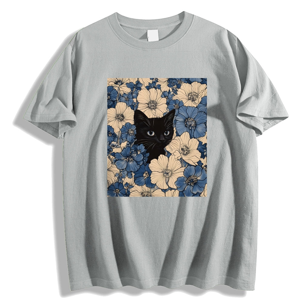 Cat & Flowers Classic T-Shirt