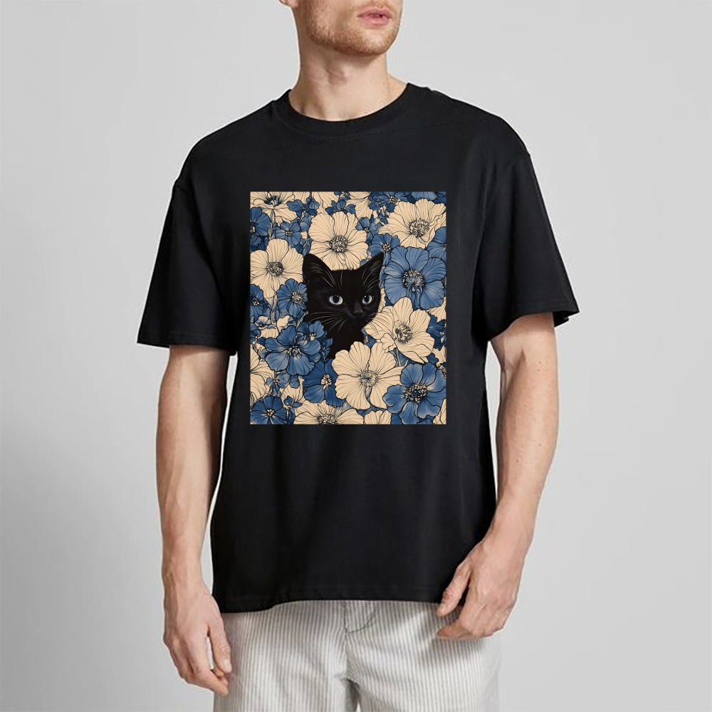 Cat & Flowers Classic T-Shirt
