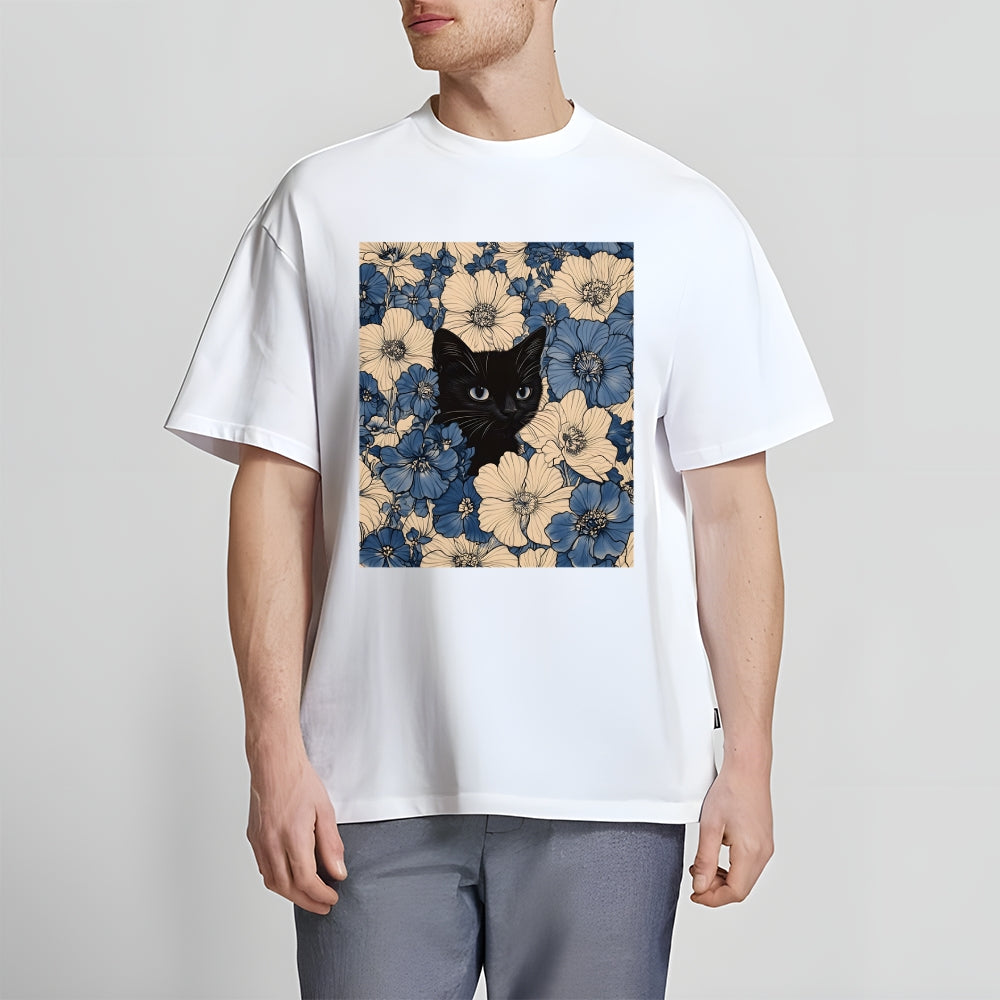 Cat & Flowers Classic T-Shirt