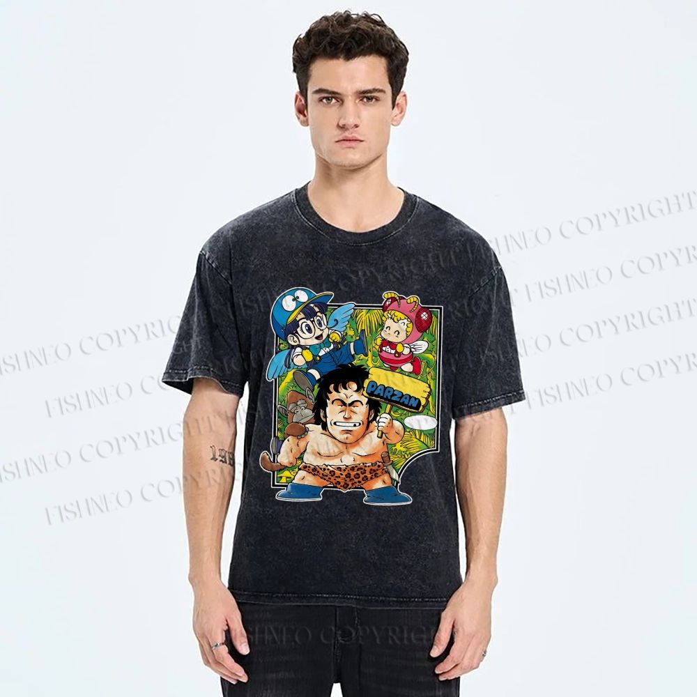 Unisex Arale Norimaki Printed Washed Tee