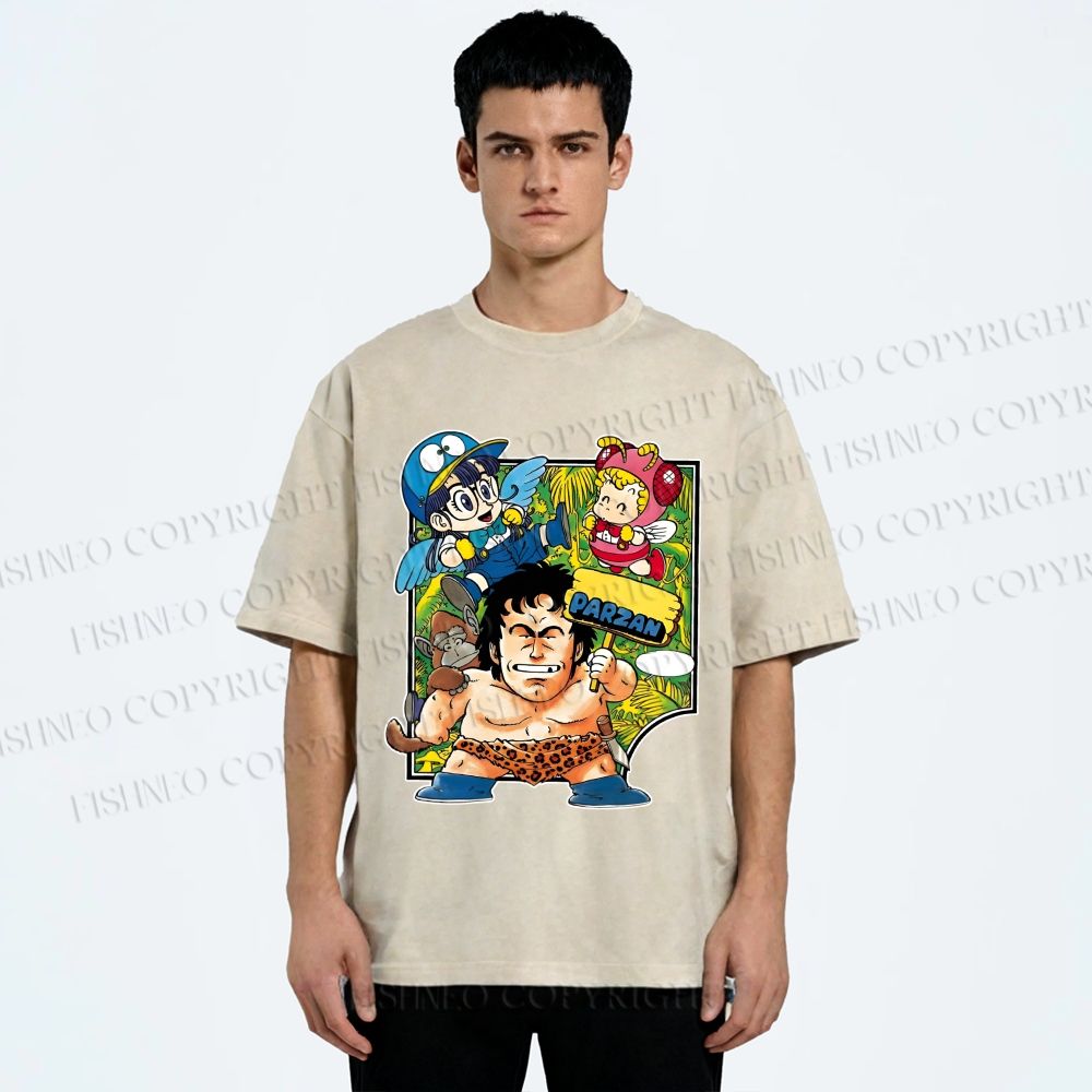 Unisex Arale Norimaki Printed Washed Tee