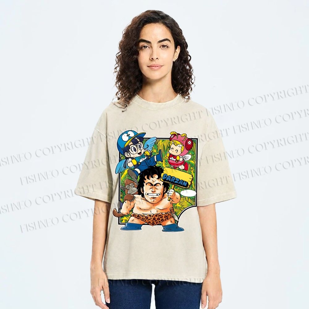 Unisex Arale Norimaki Printed Washed Tee