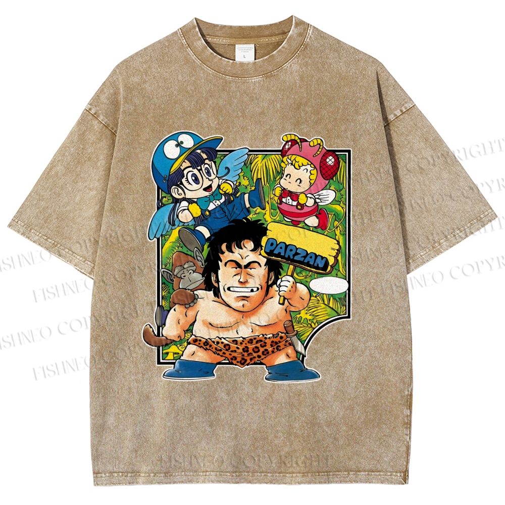 Unisex Arale Norimaki Printed Washed Tee