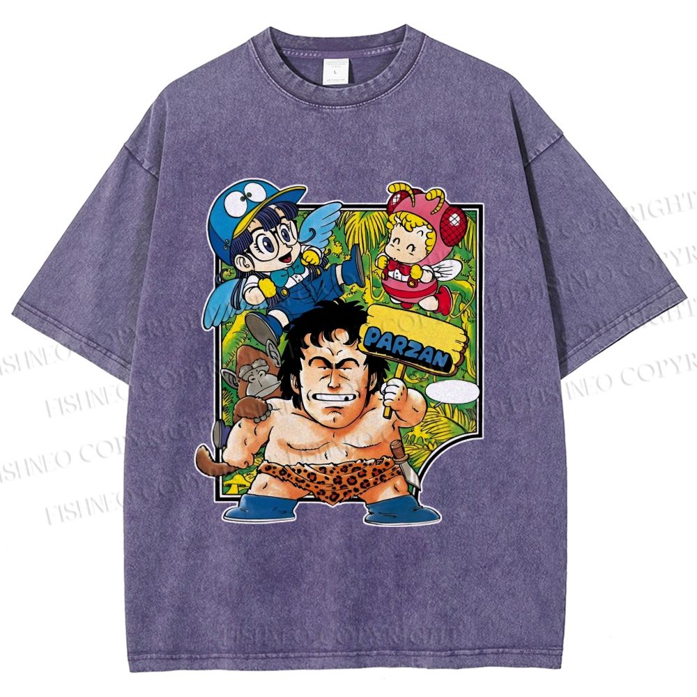 Unisex Arale Norimaki Printed Washed Tee
