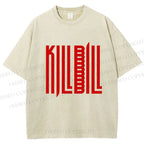 Unisex Kill Bill Printed Washed Tee