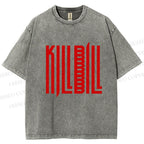 Unisex Kill Bill Printed Washed Tee