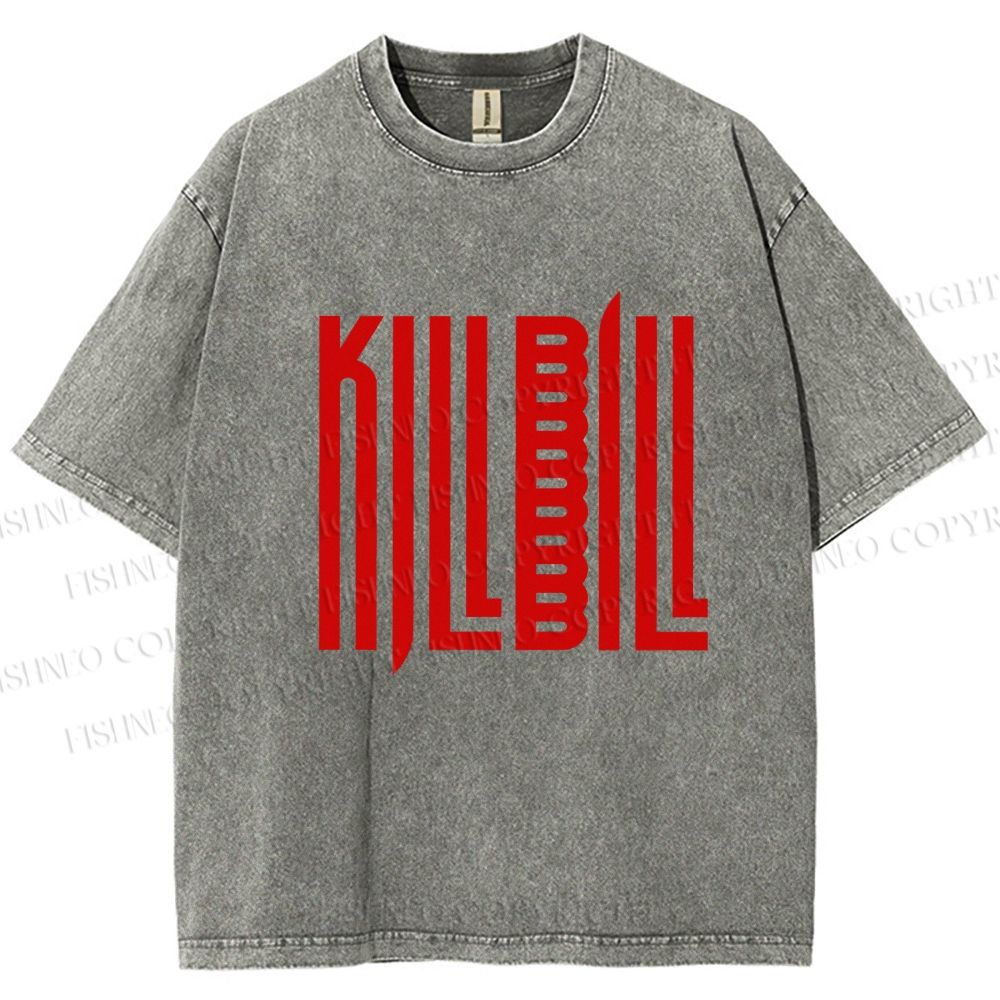 Unisex Kill Bill Printed Washed Tee