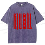 Unisex Kill Bill Printed Washed Tee
