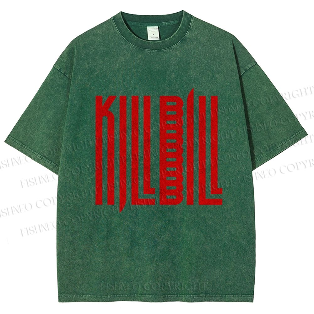 Unisex Kill Bill Printed Washed Tee