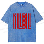 Unisex Kill Bill Printed Washed Tee