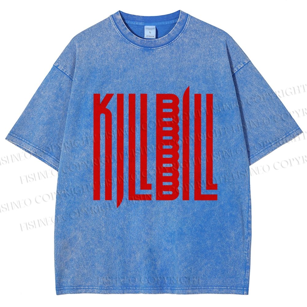 Unisex Kill Bill Printed Washed Tee