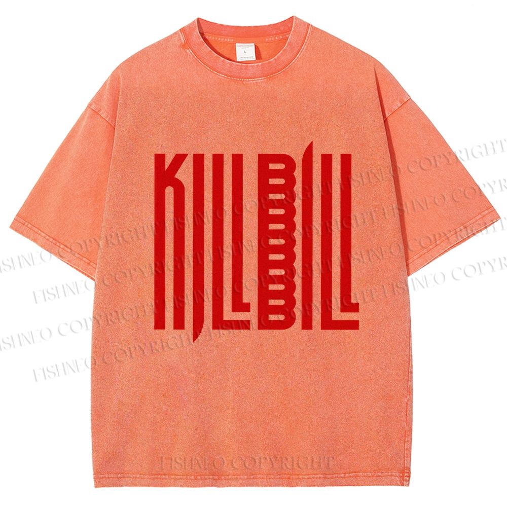 Unisex Kill Bill Printed Washed Tee