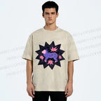 Unisex Purple Sheep Printed Washed Tee